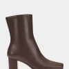 Comfortable Women's Ankle Boot in Brown Faux Leather