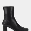Comfortable Women's Ankle Boot in Black Faux Leather