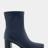 Comfortable Women's Ankle Boot in Navy Faux Leather