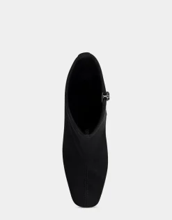 Comfortable Women's Ankle Boot in Black Faux Suede