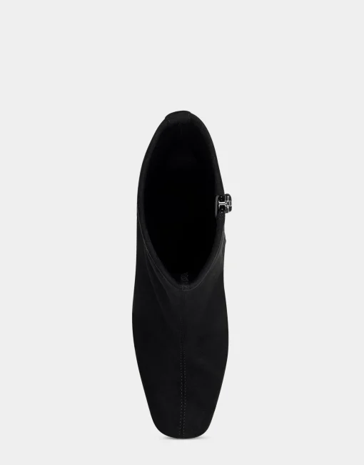 Comfortable Women's Ankle Boot in Black Faux Suede