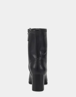 Comfortable Women's Ankle Boot in Black Faux Leather
