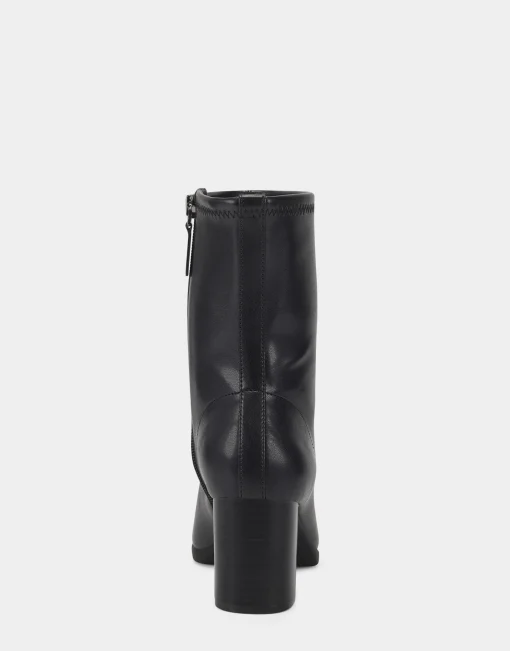 Comfortable Women's Ankle Boot in Black Faux Leather