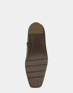 Comfortable Women's Ankle Boot in Brown Faux Leather