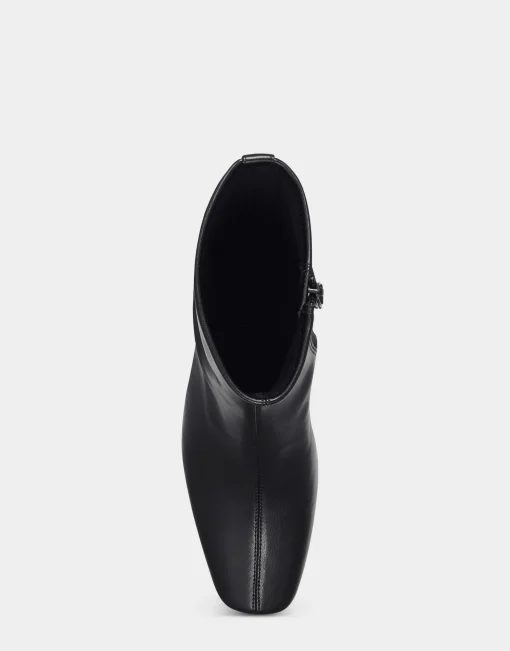 Comfortable Women's Ankle Boot in Black Faux Leather