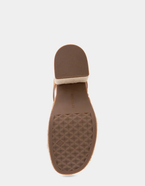 Comfortable Women's Asymmetrical Molded Footbed Platform Sandal in Cipria Suede