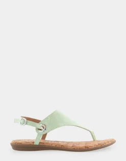 Comfortable Women's Back Strap Thong Sandal in Gleam Patent Faux Leather Faux Suede