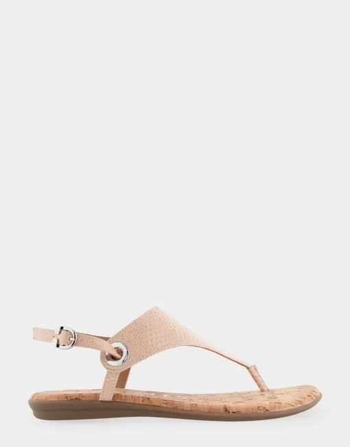 Comfortable Women's Back Strap Thong Sandal in Cipria Patent Faux Leather Faux Suede