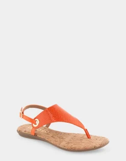 Comfortable Women's Back Strap Thong Sandal in Mandarin Snake Print Patent Faux Leather