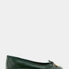 Comfortable Women's Ballet Flat in Fir Green Crinkled Patent Faux Leather Patent Faux Leather