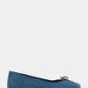 Comfortable Women's Ballet Flat in Denim Quilted Fabric Quilted Denim Fabric