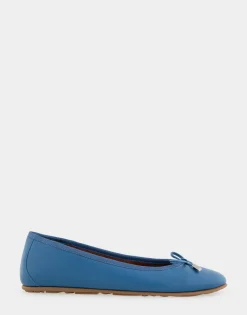 Comfortable Women's Ballet Flat in Indigo Leather Leather