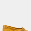 Comfortable Women's Ballet Flat in Marigold Snake Print Leather Leather