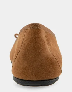 Comfortable Women's Ballet Flat in Tobacco Suede Suede