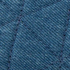 Comfortable Women's Ballet Flat in Denim Quilted Fabric Quilted Denim Fabric