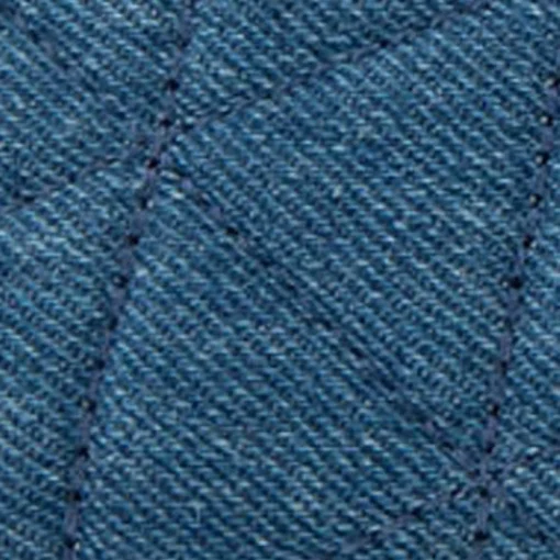 Comfortable Women's Ballet Flat in Denim Quilted Fabric Quilted Denim Fabric