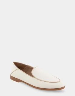 Comfortable Women's Collapsible Back Loafer in Eggnog Leather