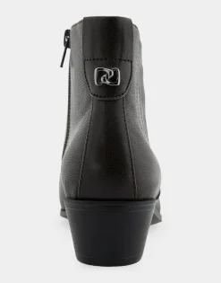 Comfortable Women's Covered Gore Western Ankle Bootie in Java Waxy Leather Leather