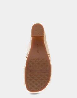 Comfortable Women's Crisscross Footbed Wedge Sandal in Cream Canvas Fabric Canvas Fabric