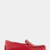 Comfortable Women's Driver in Racing Red Leather