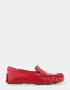 Comfortable Women's Driver in Racing Red Leather