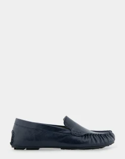 Comfortable Women's Driver in Navy Leather