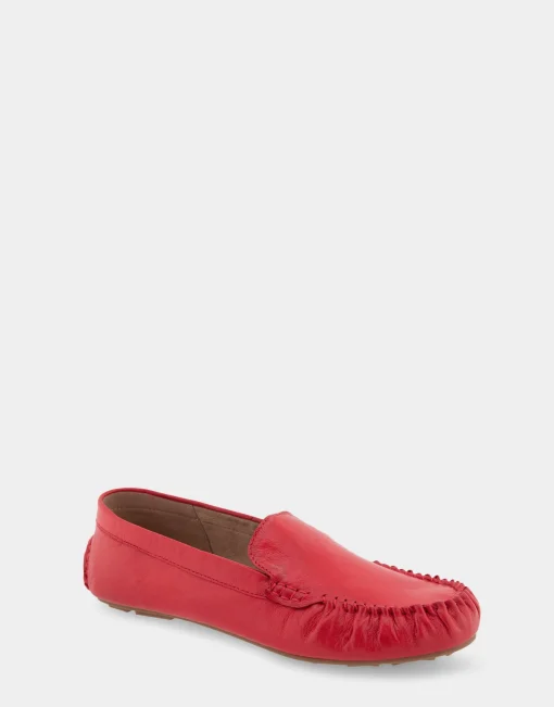 Comfortable Women's Driver in Racing Red Leather