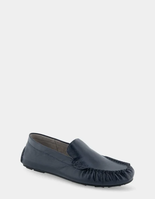 Comfortable Women's Driver in Navy Leather