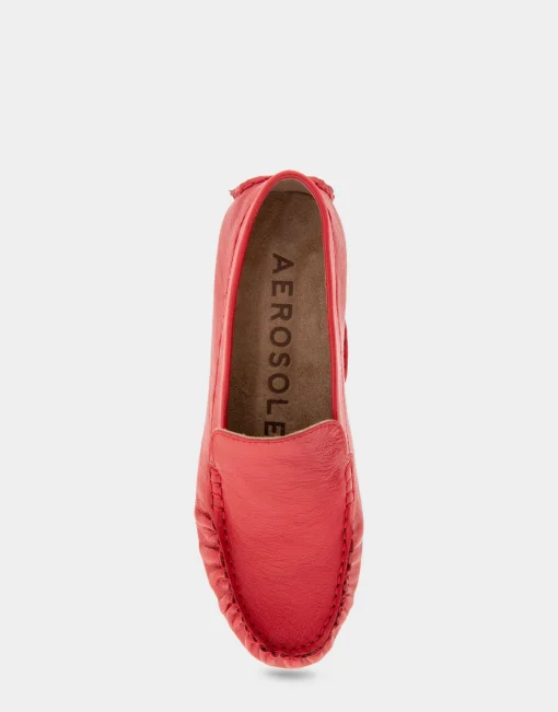 Comfortable Women's Driver in Racing Red Leather