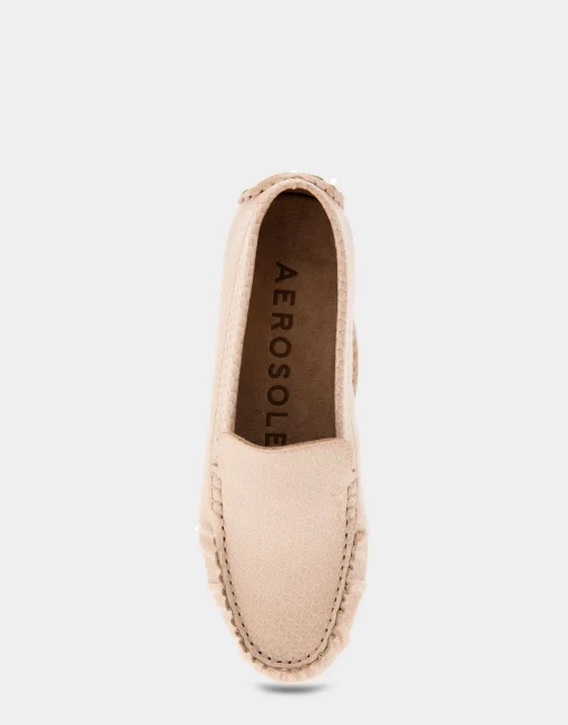 Comfortable Women's Driver in Cipria Snake Faux Leather
