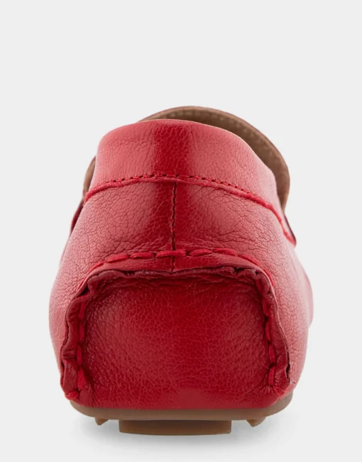 Comfortable Women's Driver in Racing Red Leather