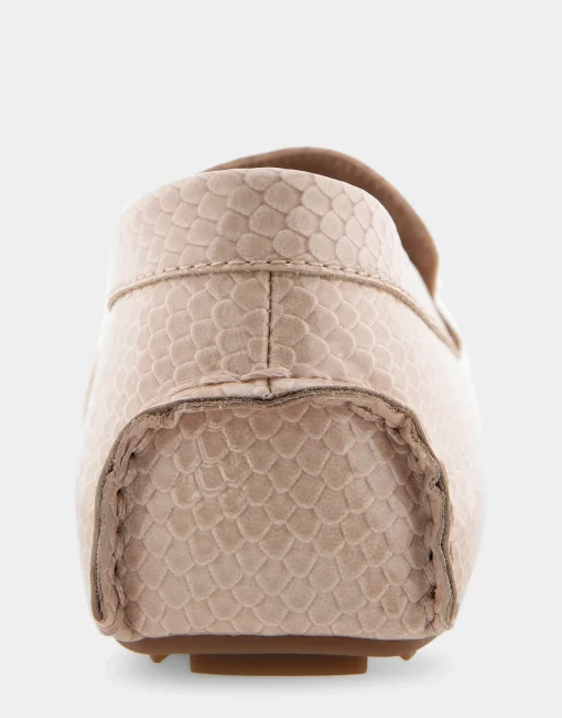 Comfortable Women's Driver in Cipria Snake Faux Leather