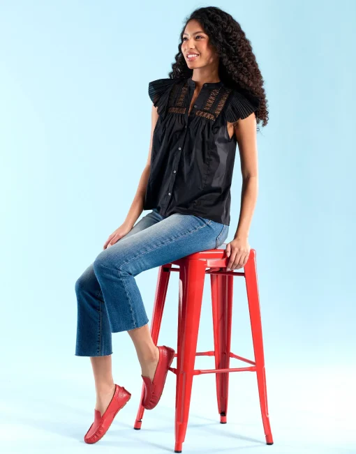 Comfortable Women's Driver in Racing Red Leather