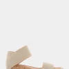 Comfortable Women's Elastic Banded Mini Wedge Sandal in Soft Gold Elastic Fabric