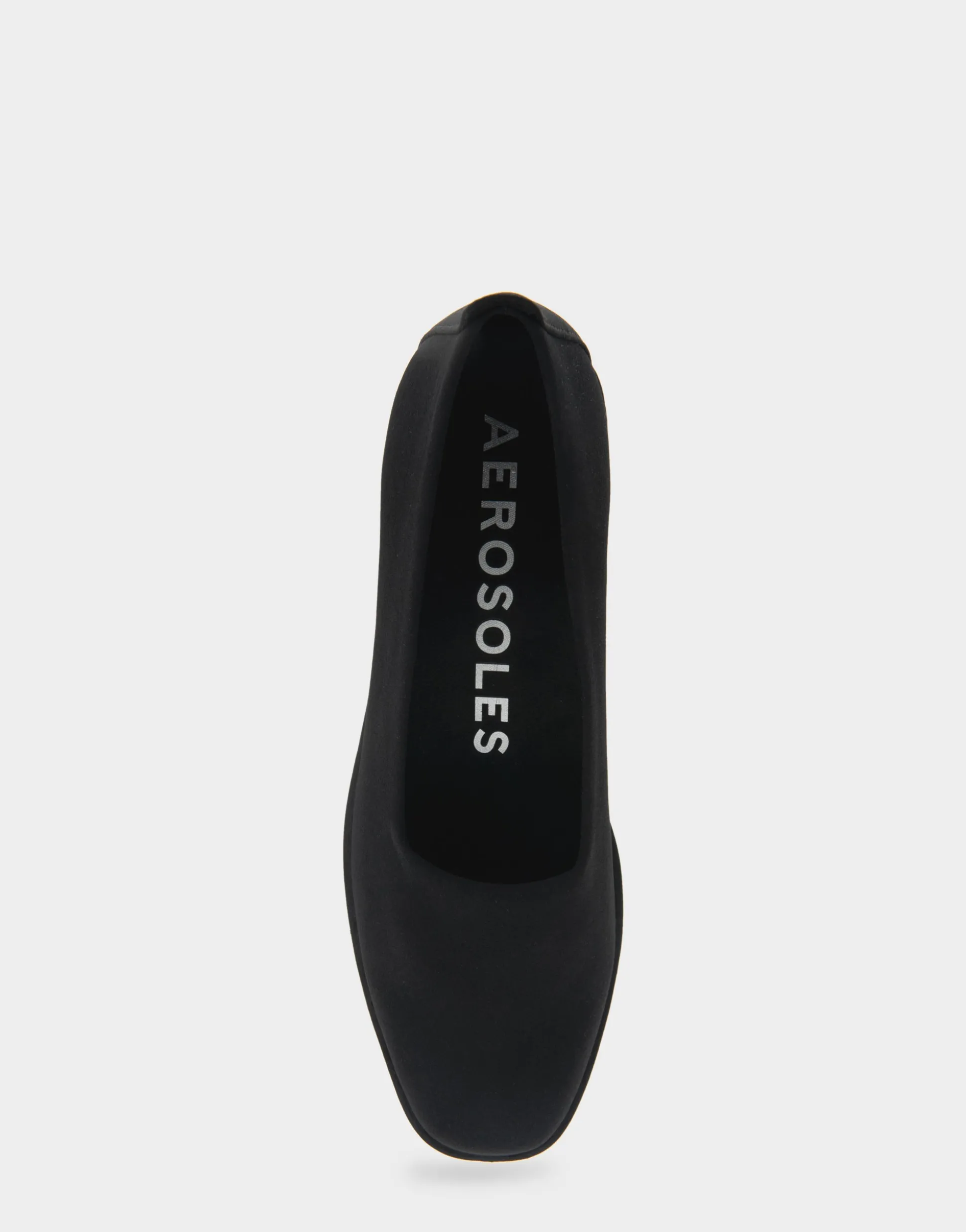 Comfortable Women's Flatform Shoe in Black Stretch Gabardine Fabric