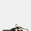 Comfortable Women's Flexible Tailored Loafer Mule in Cow Print Haircalf Haircalf
