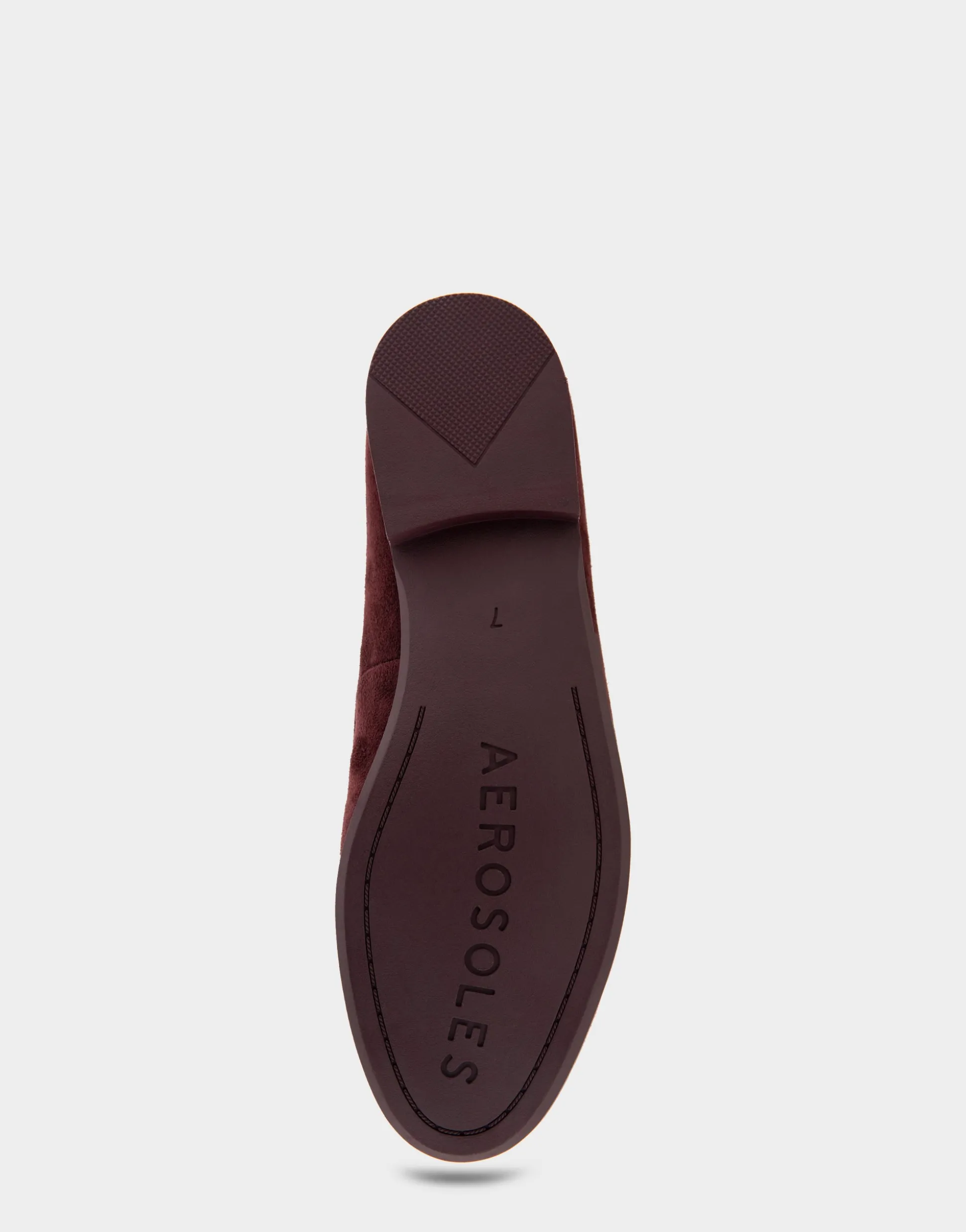 Comfortable Women's Flexible Tailored Debosssed Logo Loafer in Deep Aubergine Suede Suede