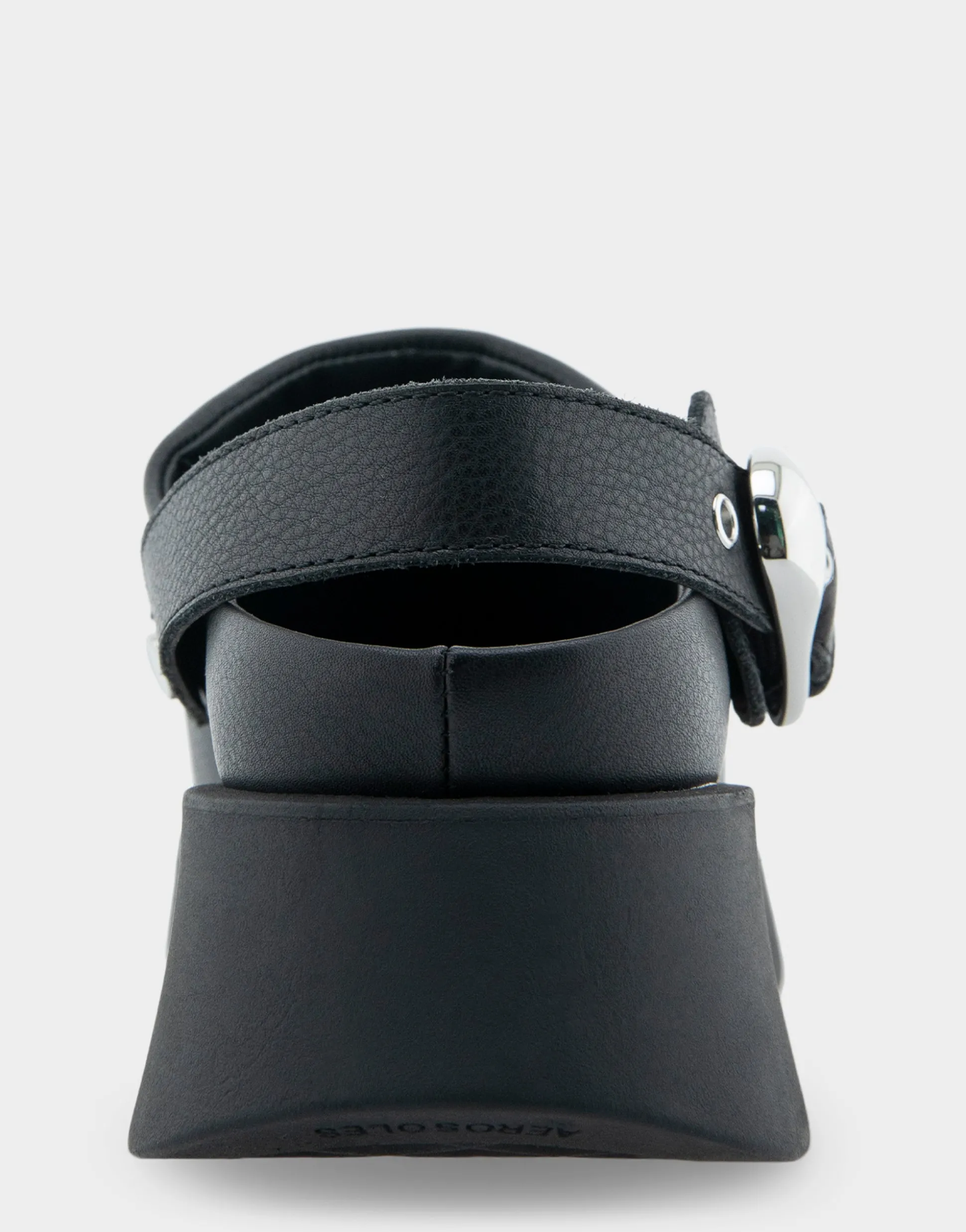 Comfortable Women's Flexible Molded Unit Convertible Clog in Black Leather Leather