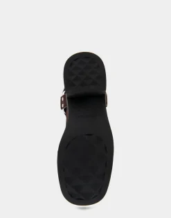 Comfortable Women's Gored Squared Toe Engineer Bootie in Java Suede Suede