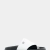 Comfortable Women's Hooded Toe Ring Footbed Sandal in White Leather