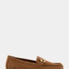 Comfortable Women's Horsebit Driver Moc in Tobacco Faux Suede Faux Suede