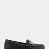 Comfortable Women's Horsebit Driver Moc in Black Pebbled Faux Leather Faux Leather