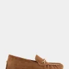 Comfortable Women's Horsebit Driver Moc in Tobacco Suede Suede