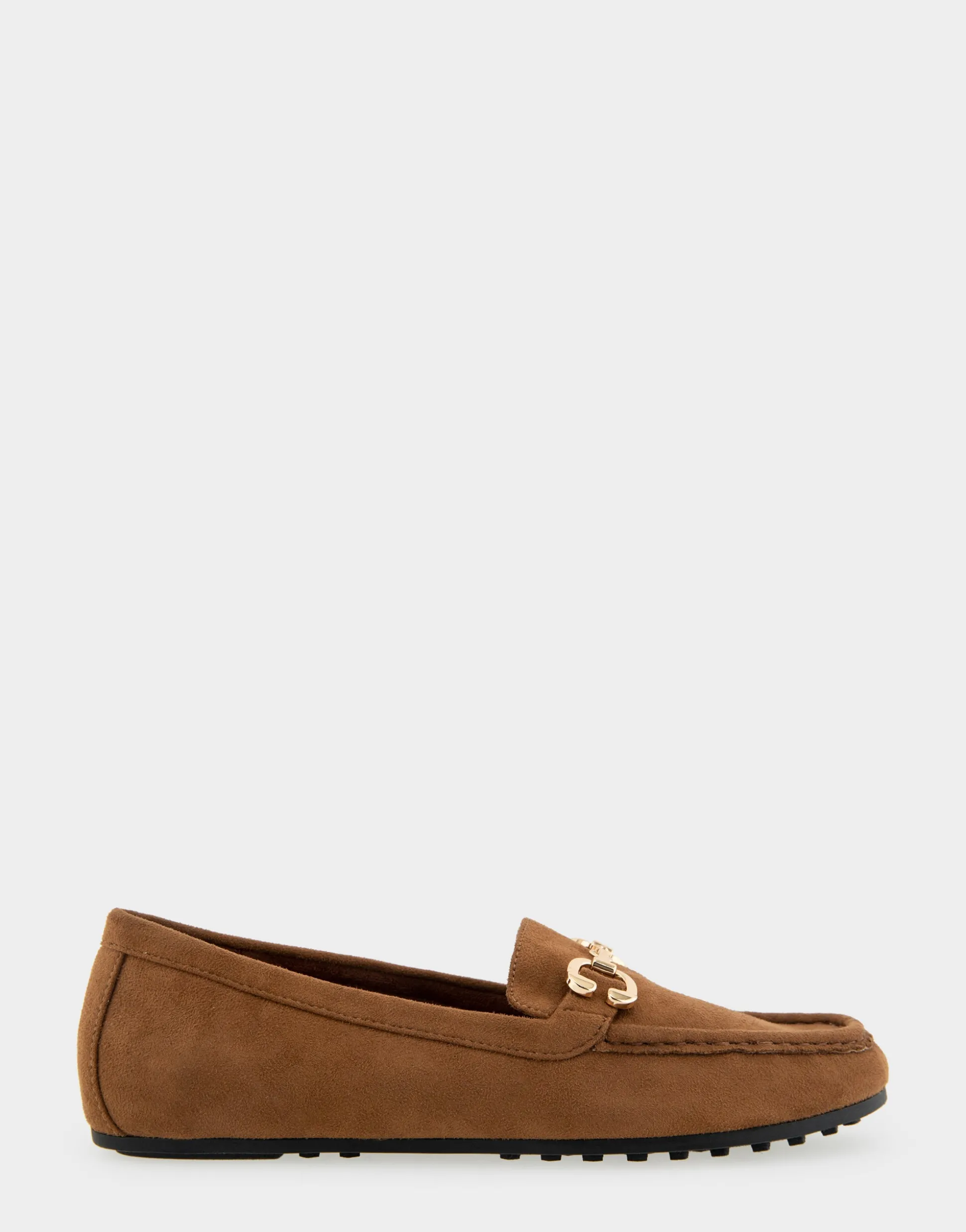 Comfortable Women's Horsebit Driver Moc in Tobacco Faux Suede Faux Suede