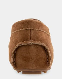 Comfortable Women's Horsebit Driver Moc in Tobacco Suede Suede