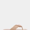 Comfortable Women's Knotted Thong Sandal in Cipria Leather