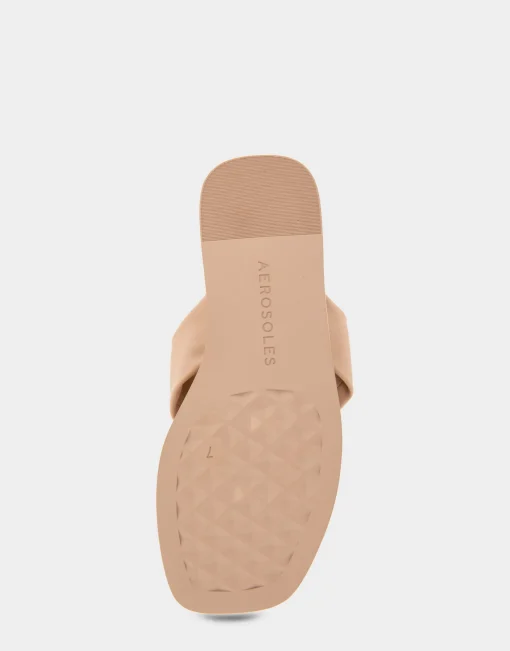Comfortable Women's Knotted Thong Sandal in Cipria Leather