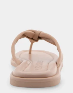 Comfortable Women's Knotted Thong Sandal in Cipria Leather