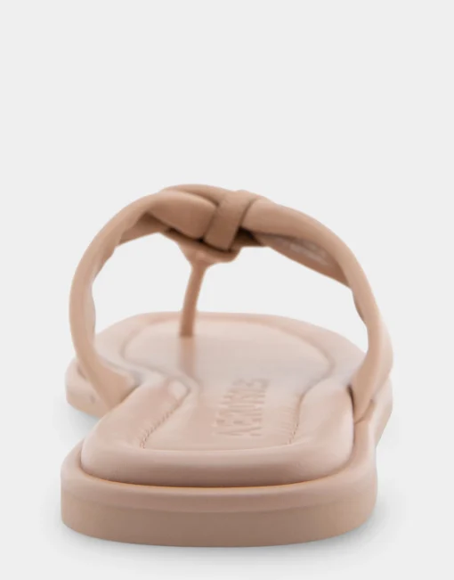 Comfortable Women's Knotted Thong Sandal in Cipria Leather