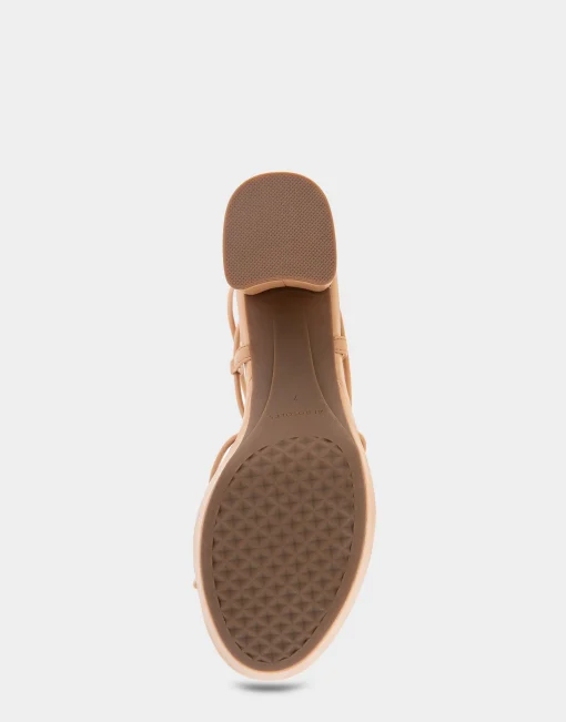 Comfortable Women's Lace Up Platform Sandal in Doe Faux Leather